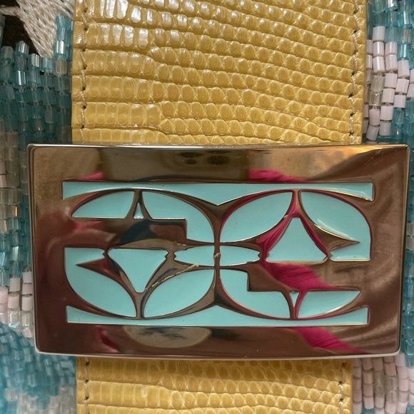 Limited Edition Vintage 2000’s Fendi Beaded & Lizzard bag with enamel buckle - Picture 3 of 15